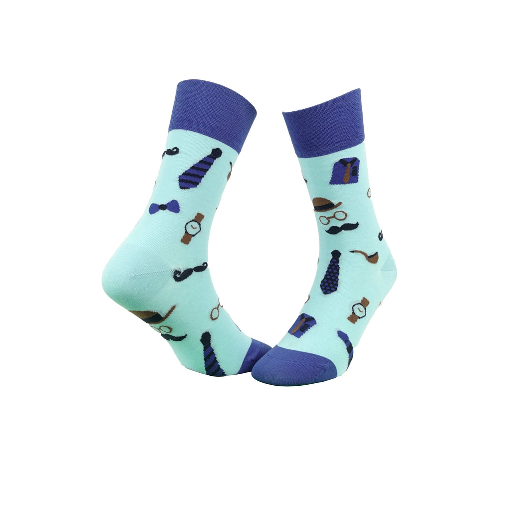 KB Socken 35-38 / blau Socken mit Büromotiv - 1 Paar