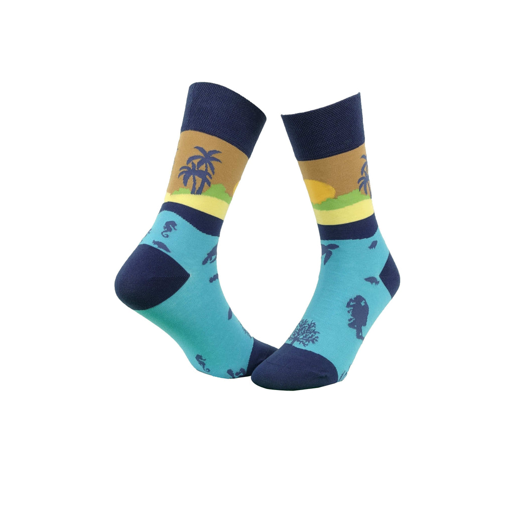KB Socken 35-38 / blau Socken mit Meermotiv
