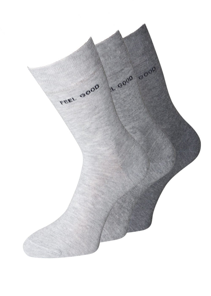 KB Socken 35-38 / grau Graue Damensocken mit Aufzug "Feel Good" - 6 Paar