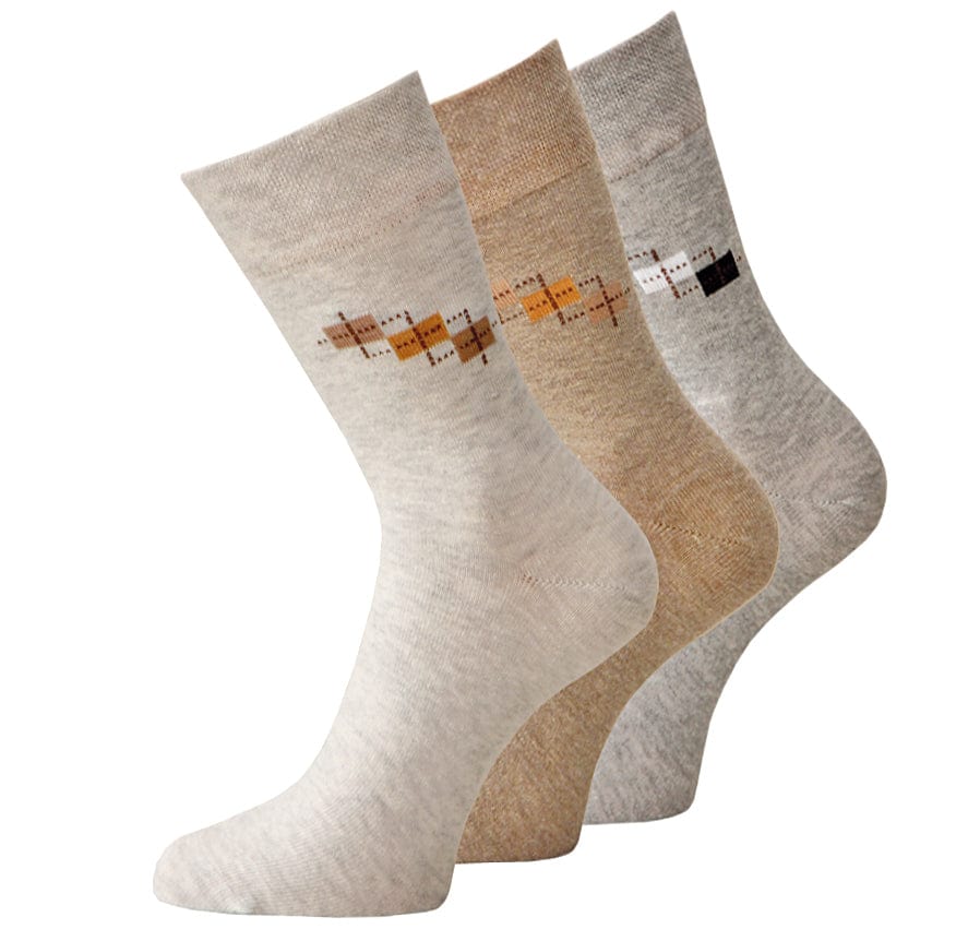 KB Socken 39-42 / mehrfarbig Herrensocken mit dezentem Rechteckmotiv - 6 Paar