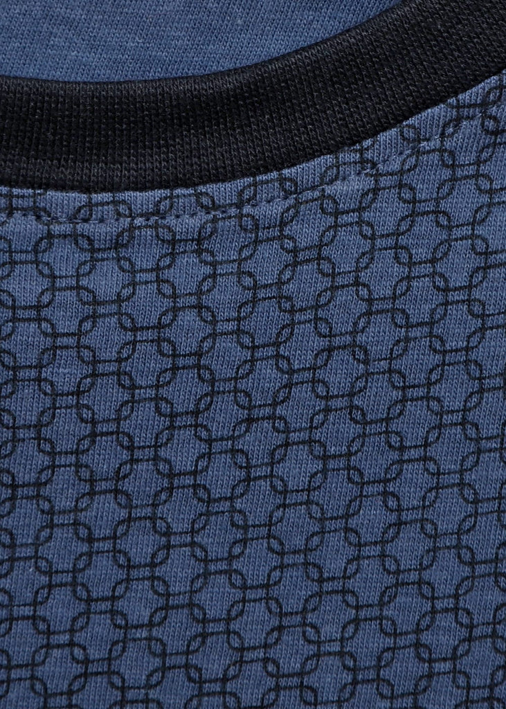 Moonline Nightwear Schlafanzug Herren Herren Schlafanzug kurz blau - 100% Baumwolle
