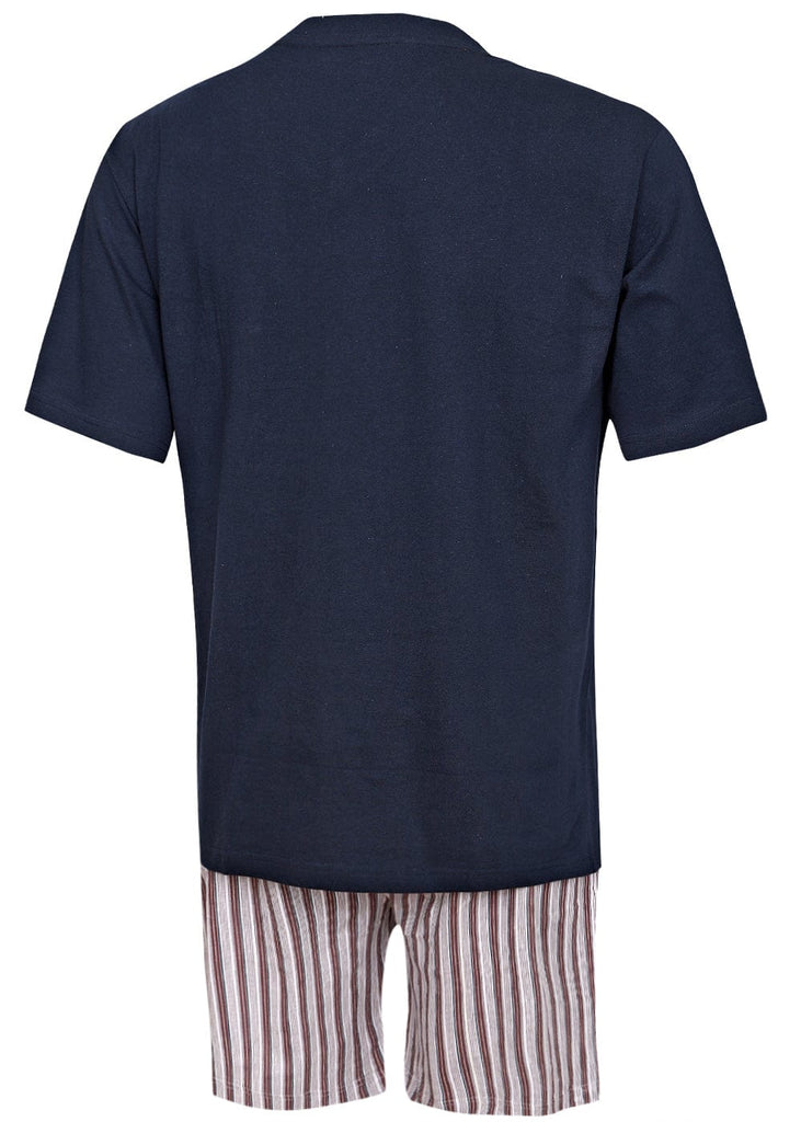 Moonline Nightwear Schlafanzug Herren Herren Schlafanzug kurz marine - 100% Baumwolle