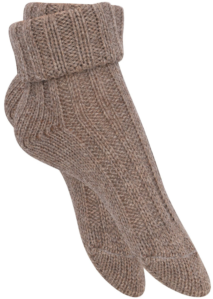 Warme Alpakasocken mit Umschlag – 2 Paar dickgestrickt in Grau für Damen - KB Socken